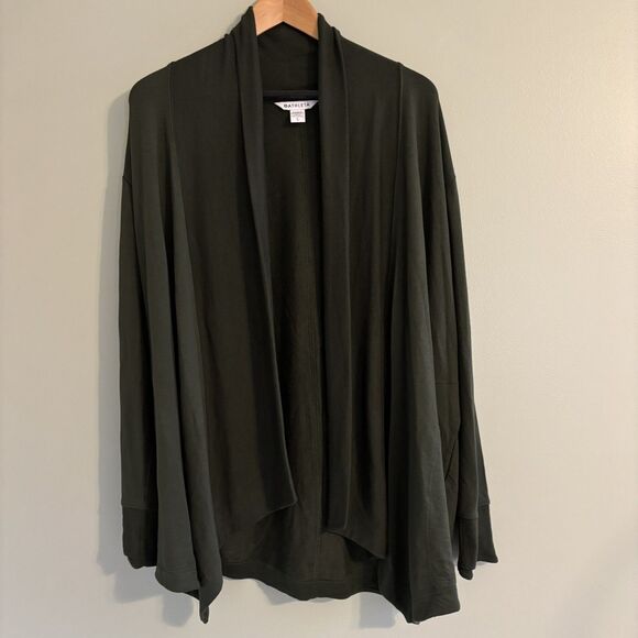 Athleta Sweaters - Athleta Pranayama Restore Wrap Cardigan Womens L Green Athleisure Stretch